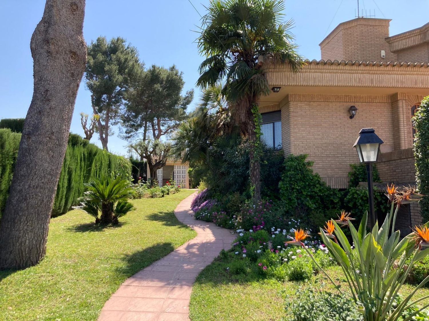 Jardín mediterráneo de una villa gestionada por Primer Grupo La Eliana